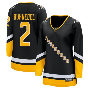 Premier Fanatics Branded Women's Chad Ruhwedel Pittsburgh Penguins 2021/22 Alternate Breakaway Player Jersey - Black