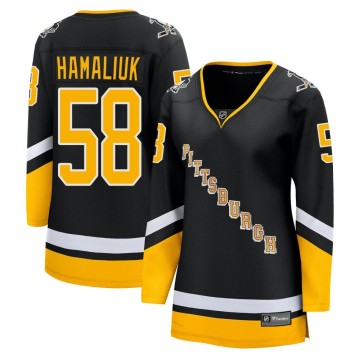 Premier Fanatics Branded Women's Dillon Hamaliuk Pittsburgh Penguins 2021/22 Alternate Breakaway Player Jersey - Black