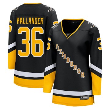 Premier Fanatics Branded Women's Filip Hallander Pittsburgh Penguins 2021/22 Alternate Breakaway Player Jersey - Black