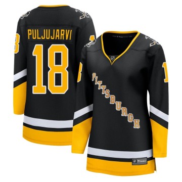 Premier Fanatics Branded Women's Jesse Puljujarvi Pittsburgh Penguins 2021/22 Alternate Breakaway Player Jersey - Black