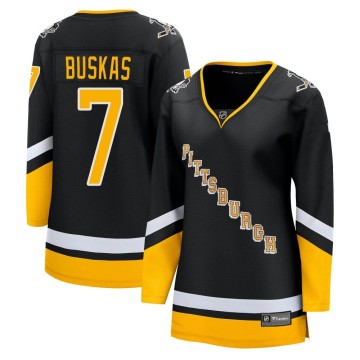 Premier Fanatics Branded Women's Rod Buskas Pittsburgh Penguins 2021/22 Alternate Breakaway Player Jersey - Black