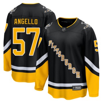 Premier Fanatics Branded Youth Anthony Angello Pittsburgh Penguins 2021/22 Alternate Breakaway Player Jersey - Black
