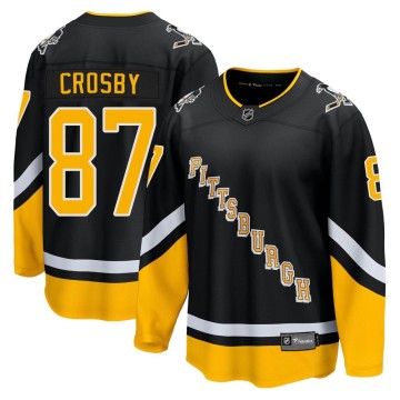 Premier Fanatics Branded Youth Sidney Crosby Pittsburgh Penguins 2021/22 Alternate Breakaway Player Jersey - Black