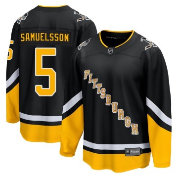 Premier Fanatics Branded Youth Ulf Samuelsson Pittsburgh Penguins 2021/22 Alternate Breakaway Player Jersey - Black